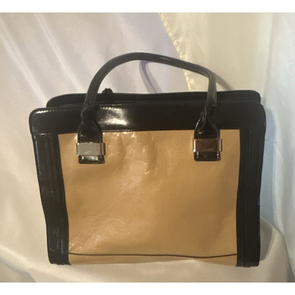 Giani Bernini Beige/Black Colorblock Satchel Top Handle Grannycore fashion